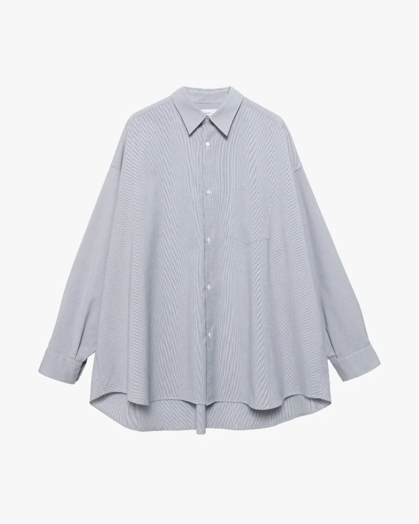 商品画像: Hair Line Sucker Stripe L/S Oversized Regular Collor Shirts