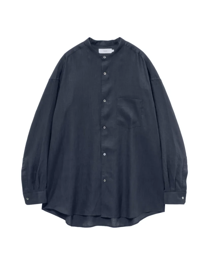 商品画像:  Linen L/S Oversized Band Collar Shirt (GM262-50040B)