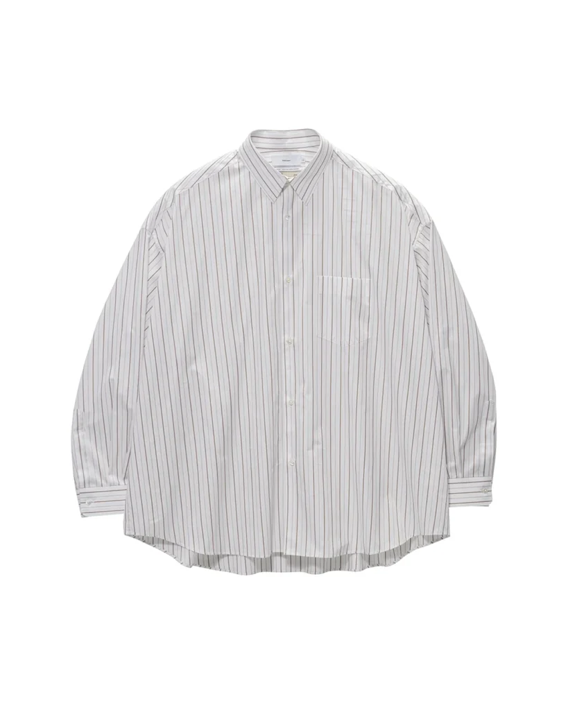 商品画像: SIDOGRAS Brown Stripe L/S Oversized Regular Collar Shirt (GM263-50345)
