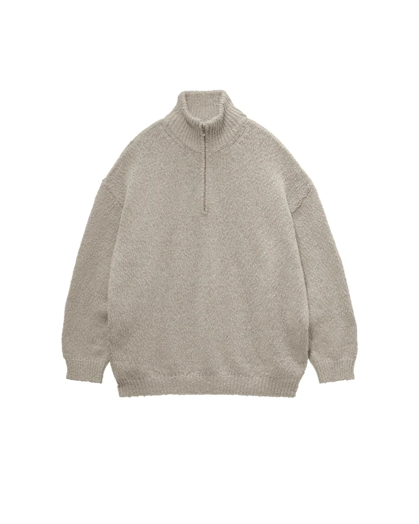 商品画像: Cotton Wool Slub Oversized Half Zip Knit (GU263-80603)