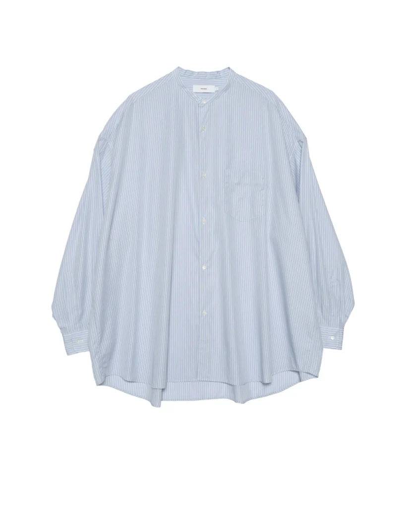 商品画像: Broad Stripe L/S Oversized Band Collar Shirt (GM264-50024STB)